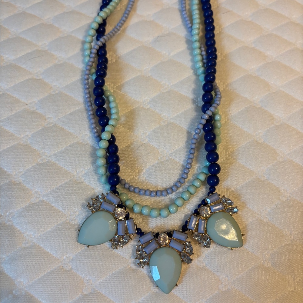Charming Charlie Blue and Green Multi-Strand Necklace